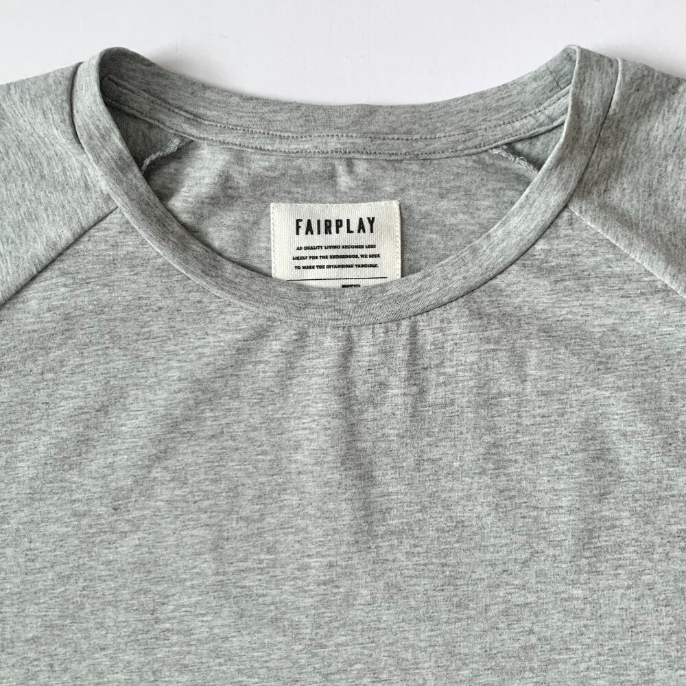 Fairplay Heather Grey Raglan Venice Short Sleeve T Shirt Tee Athleisure Classic - Picture 6 of 16